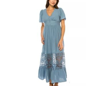 Blue Lace Maxi Dress